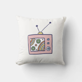 Retro Droomland Lieve Vintage TV Kunst Kussen