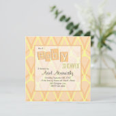 Retro Drop Baby Shower Invitaties - Oranje Kaart (Staand voorkant)
