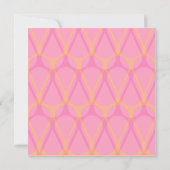 Retro Drop Baby Shower Invitaties - Roze en Oranje Kaart (Achterkant)