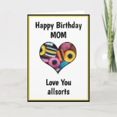 Retro Dropjes Allsorts Moeder Verjaardag Kaart (Voorkant)