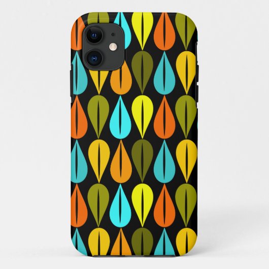Retro Droplets Hoesje-Mate iPhone Case (Achterkant)