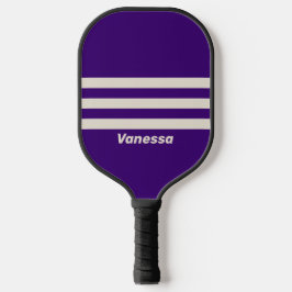 Retro Druivenrank Drie Strepen met Naam Pickleball Paddle
