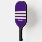 Retro Druivenrank Drie Strepen met Naam Pickleball Paddle (Links)