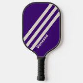 Retro Druivenrank Drie Strepen met Naam Pickleball Paddle (Achterkant)