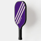 Retro Druivenrank Drie Strepen met Naam Pickleball Paddle (Links)