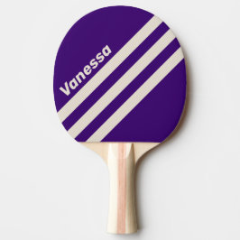 Retro Druivenrank Driehoekige Strepen met Naam Tafeltennisbatje