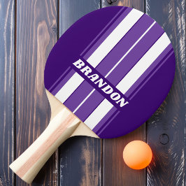 Retro Druivenranken Boom Bord Strepen met Naam Tafeltennisbatje