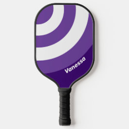 Retro Druivenranken Bos Cirkel Streep met Naam Pickleball Paddle