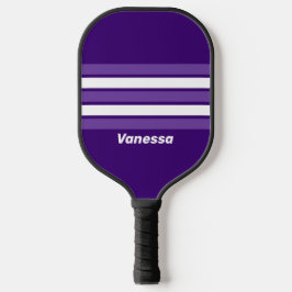 Retro Druivenranken Bos over Strepen met Naam Pickleball Paddle