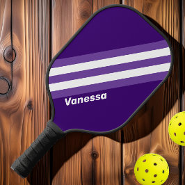 Retro Druivenrankenboom Strepen met Naam Pickleball Paddle