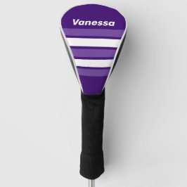 Retro druivenrankenbos over strepen met naam golfheadcover