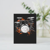 Retro Drum Set Music Drummer Briefkaart (Staand voorkant)