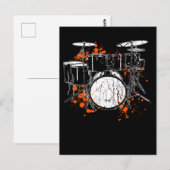 Retro Drum Set Music Drummer Briefkaart (Voorkant / Achterkant)