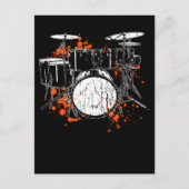 Retro Drum Set Music Drummer Briefkaart (Voorkant)