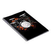 Retro Drum Set Music Drummer Notitieboek (Rechterzijde)