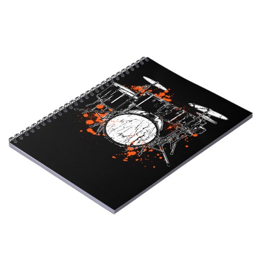 Retro Drum Set Music Drummer Notitieboek (Linkerzijde)