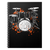 Retro Drum Set Music Drummer Notitieboek (Voorkant)
