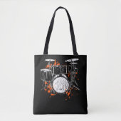 Retro Drum Set Music Drummer Tote Bag (Voorkant)