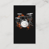 Retro Drum Set Music Drummer Visitekaartje (Voorkant)
