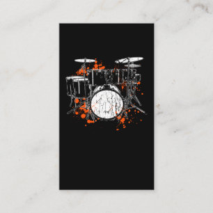Retro Drum Set Music Drummer Visitekaartje