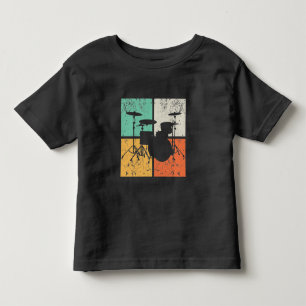 Retro Drum Stel  drumming Music Drummer in Kinder Shirts