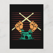 Retro Drum Sticks Music Lover Drummer Briefkaart (Voorkant)