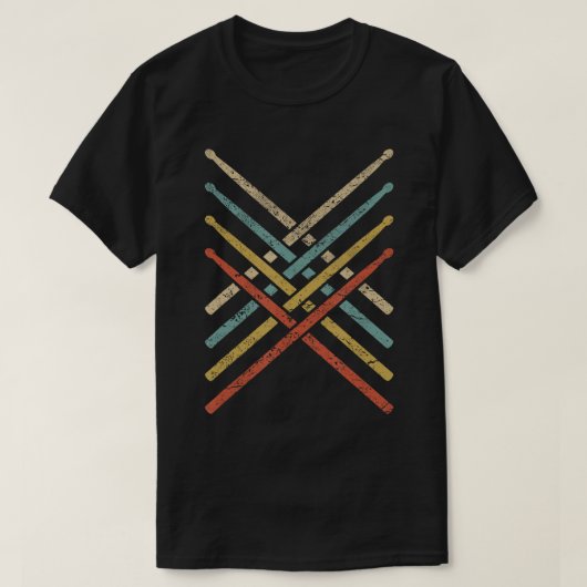 Retro  Drummer 70s 80s drum T-shirt (Design voorkant)