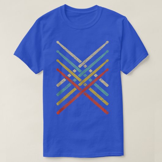 Retro drummer 70s 80s verdringerstrum t-shirt (Design voorkant)