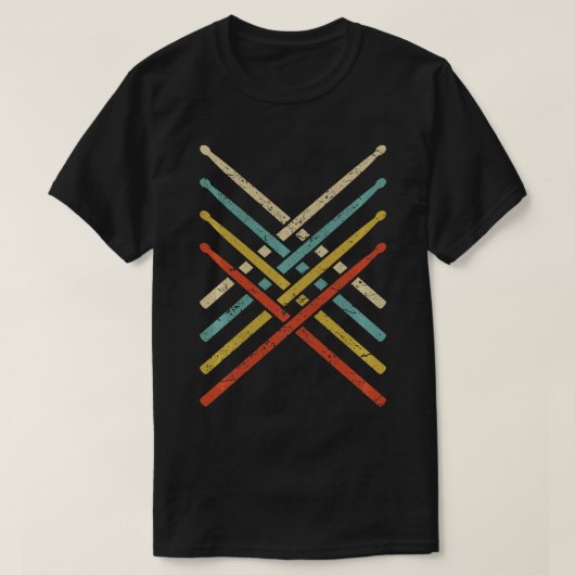 Retro drummer 70s 80s verdringerstrum t-shirt (Design voorkant)