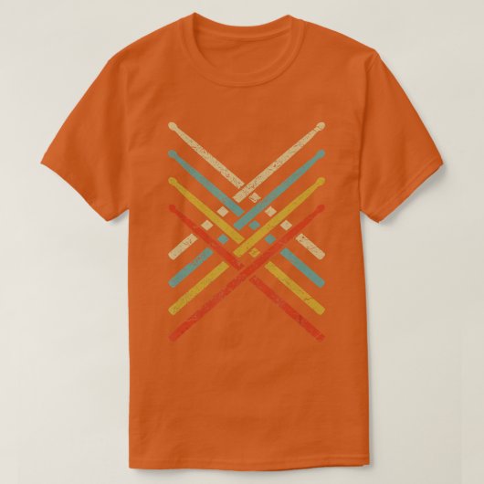 Retro drummer 70s 80s verdringerstrum t-shirt (Design voorkant)