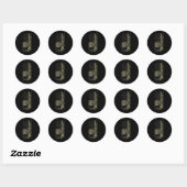 Retro  drummer 70s 80s verstelbare drum ronde sticker (Vel)