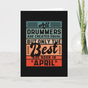 Retro  Drummer Birthday april Kaart
