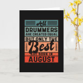 Retro Drummer Birthday August Kaart (Gele Bloem)