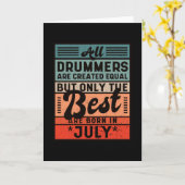 Retro  Drummer Birthday Juli Kaart (Gele Bloem)