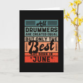 Retro  Drummer Birthday June Kaart (Gele Bloem)