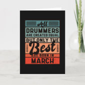 Retro  Drummer Birthday March Kaart (Voorkant)