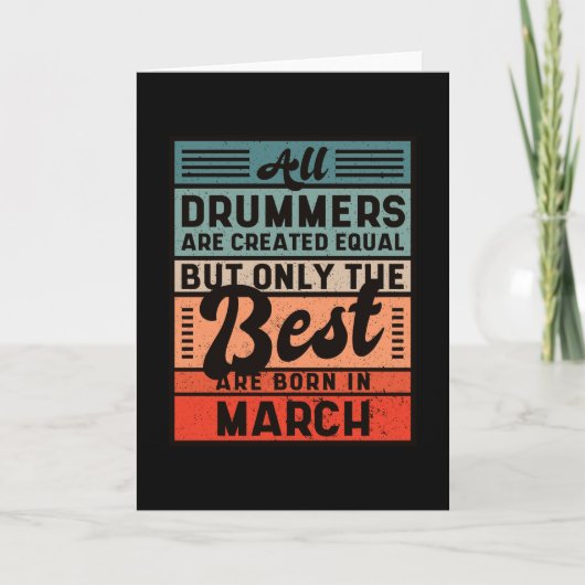 Retro  Drummer Birthday March Kaart (Voorkant)