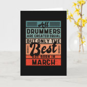 Retro  Drummer Birthday March Kaart (Gele Bloem)