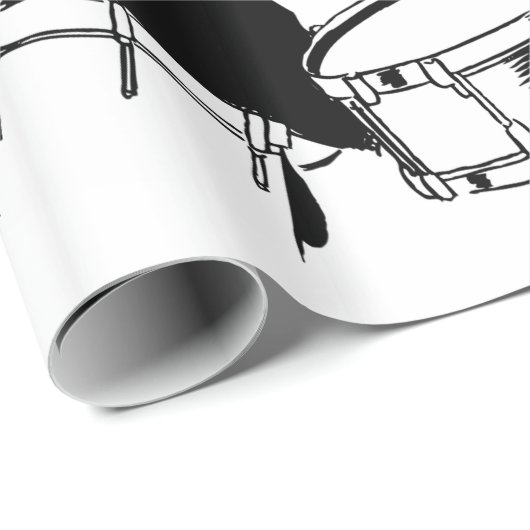 Retro Drummer Cadeaupapier (Rol Hoek)