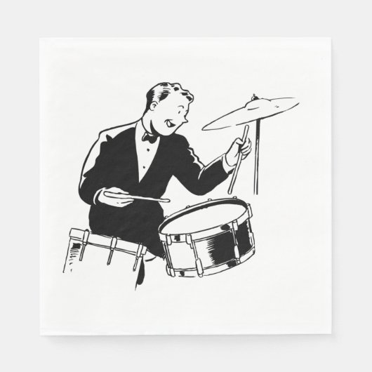 Retro Drummer Servet (Voorkant)