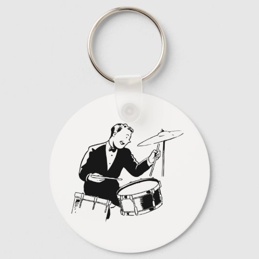 Retro Drummer Sleutelhanger (Voorkant)