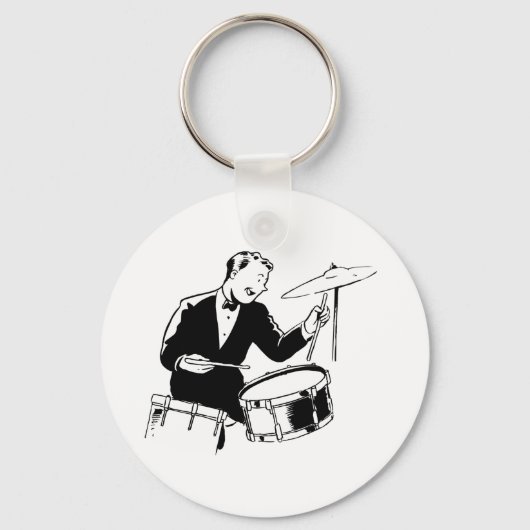 Retro Drummer Sleutelhanger (Achterkant)