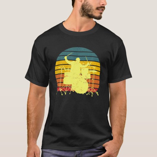 Retro  Drummer T-shirt (Voorkant)