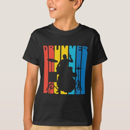 Retro Drummer T-shirt (Voorkant)