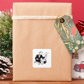 Retro Drummer Vierkante Sticker