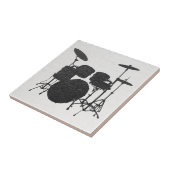 Retro Drumstel Silhouette Keramische Tegel Tegeltje (Zijkant)
