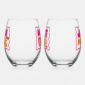 Retro Drunk in Love Bachelorette-weekend Wijnglas Zonder Voet (Links)