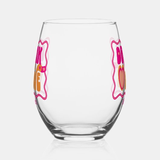 Retro Drunk in Love Meisjesuitje Feestje Wijnglas Zonder Voet (Links)