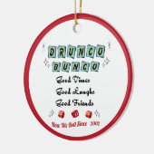 Retro Drunko Bunco Ceramic Ornament (Links)