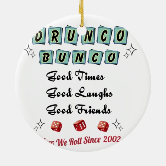 Retro Drunko Bunco Ceramic Ornament (Achterkant)